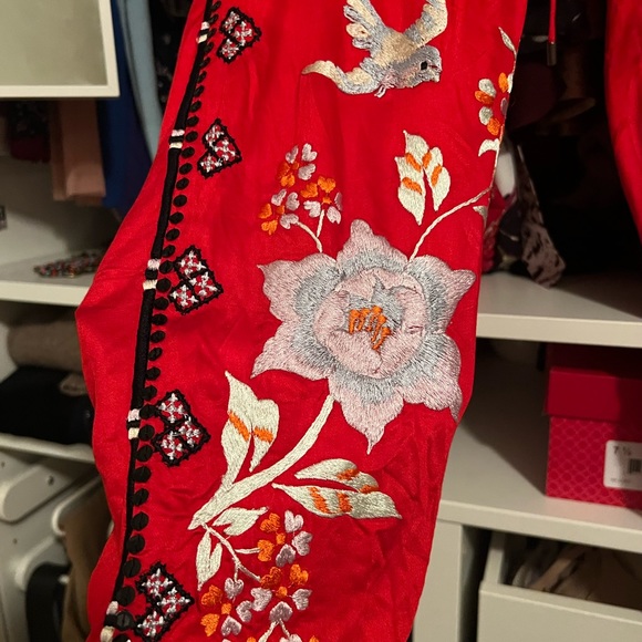 Free People Silk Embroidered Pants - Picture 2 of 3
